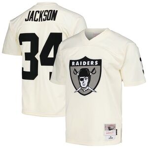 New Mitchell & Ness Cream and Black Raiders Jersey